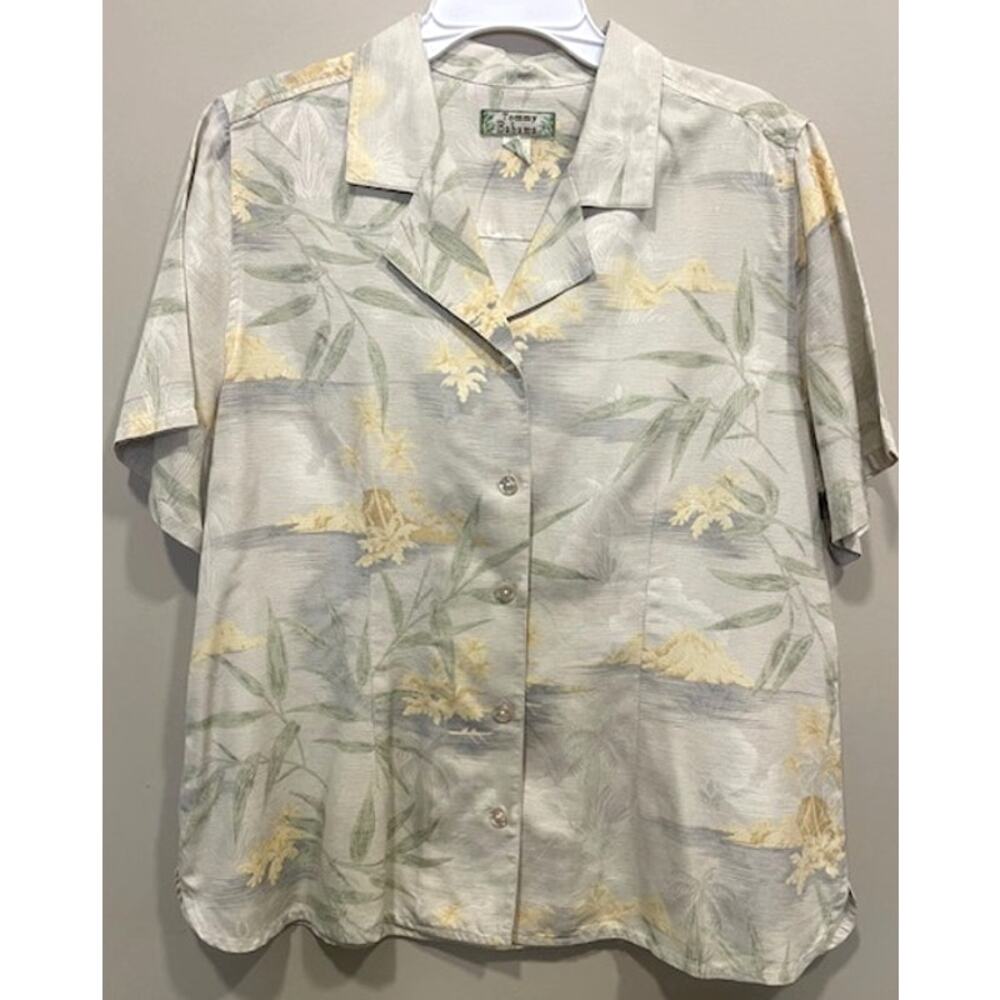 Tommy Bahama Shirt Men XL 100% Silk Button Up Hawaiian Floral
